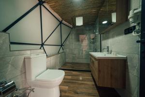 サカリヤにあるSAPANCA BAMBOOLOW RESORTのバスルーム(トイレ、洗面台付)