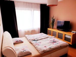 Postel nebo postele na pokoji v ubytování Apartmán Terminál, self check-in 24 h, free parking
