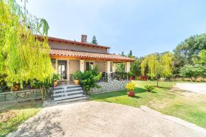 a house with a pathway in front of it at Giourgas house in Chlomatianá