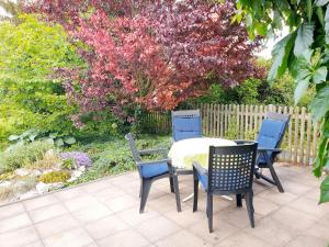 a table and four chairs sitting on a patio at Ferienhaus Hahn in Bad Frankenhausen