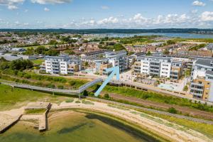 an aerial view of a city with buildings at Harbourside Retreat in Poole