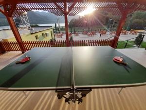 a ping pong table with two cars on top of it at Complex Turistic Cetatea Drencova 