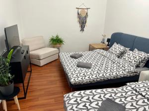 Postel nebo postele na pokoji v ubytování Sušilova 14 apartments IV