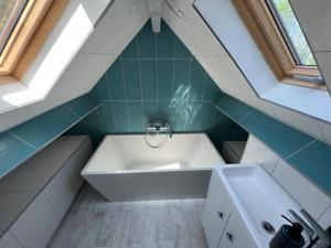 Koupelna v ubytování Les maisons du phare