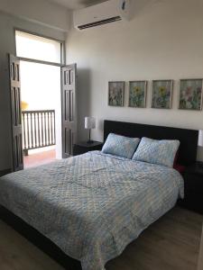 a bedroom with a large bed and a window at 310Guest-House La Vyda in San Juan
