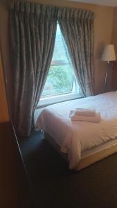 a bedroom with a bed and a window at Hotel Sergul in London