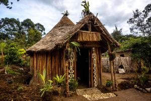 a small hut with a thatched roof at Omo Bugamo Skeleton Tribe Eco Resort 