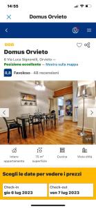 un site web d'une salle à manger avec une table et des chaises dans l'établissement Domus Orvieto, à Orvieto