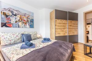 Posteľ alebo postele v izbe v ubytovaní Ferienwohnung Katharina