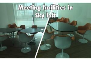 two pictures of a table and chairs in a room at Cozy Sky Loft 5 Guests with Netflix & Facilities L28 in Johor Bahru