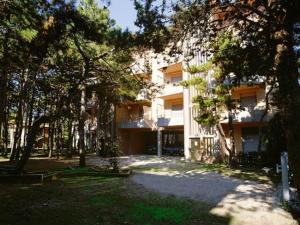 a building with a lot of trees in front of it at Pinetina Beach in Bibione