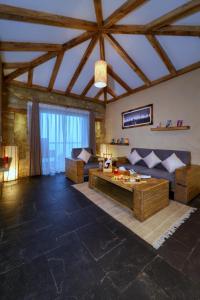 A seating area at Sarangkot Mountain Lodge