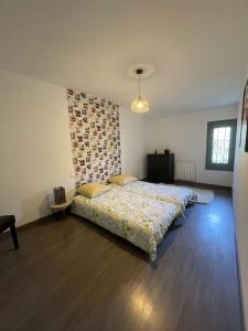 a bedroom with a large bed in a room at Appartement cœur de ville aux portes du Luberon in Cavaillon