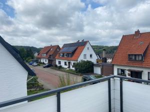 a view from the balcony of a house at Ferienwohnung Andreea in Vlotho