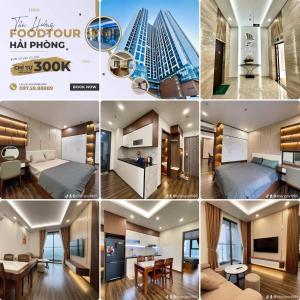 a collage of photos of a hotel room at Homestay Honey Appartment Hải Phòng 2 - Hoàng Huy Grand Tower in Hai Phong