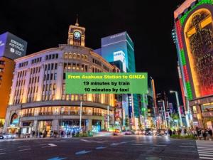 Linna Tōkyō üldine vaade või majutusasutusest 浅草寺3分｜浅草駅6分｜開放的｜畳寝室｜2-6人｜成田&羽田空港直通 pildistatud vaade