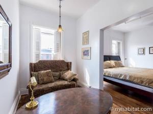 a living room with a couch and a bed at Brooklyn Apartment totally private exclusive 2 Bedrooms No 4 in Brooklyn