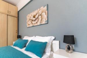 Кровать или кровати в номере Kallithea Residence