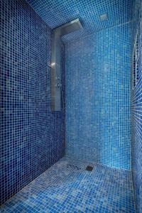 ニーウポールトにあるHHVDK city loftの青いタイル張りのバスルーム(青いタイル張りのシャワー付) +17枚の写真
