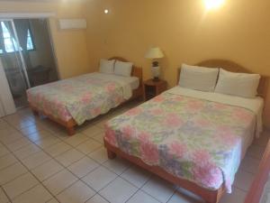 Habitación de hotel con 2 camas y ventana en HOTEL SEVILLA en Tijuana