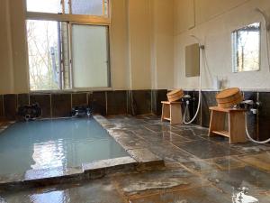 uma casa de banho com uma piscina de água com dois WC em YUPOPPO Hakone em Hakone