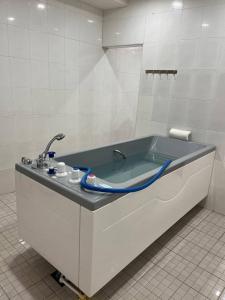 傑爾穆克的住宿－Jermuk Moscow Health Resort，带浴缸和水龙头的浴室