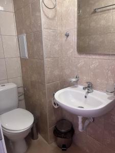a bathroom with a toilet and a sink at Guest House Kolev 2 in Sunny Beach