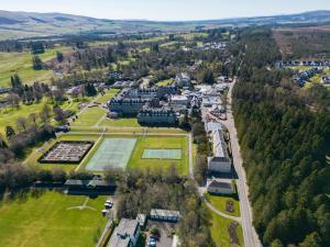 an aerial view of a city with a park at 33 Dunbar Court Gleneagles Village in Auchterarder