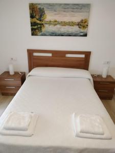 Ein Bett oder Betten in einem Zimmer der Unterkunft Piso céntrico en Santiago de Compostela