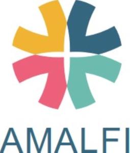 a logo for an agency with colorful arrows at Core Amalfitano City Suites in Amalfi