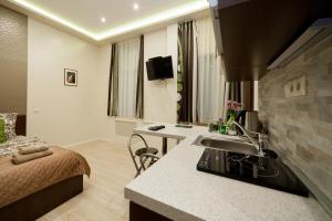 Virtuvė arba virtuvėlė apgyvendinimo įstaigoje Budapest Holidays Apartments