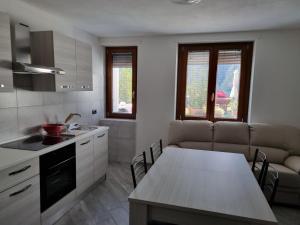 Kuchyň nebo kuchyňský kout v ubytování Hotel Rezia