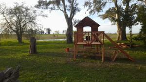 a playground in a park with a tree at Estancia Pedro Chico - Hotel Rural in Chascomús