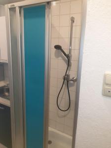 a shower with a shower head in a bathroom at near the center in Vienna