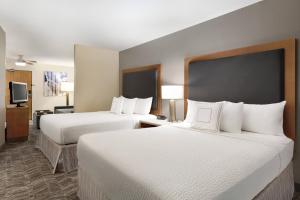 a hotel room with two beds and a television at SpringHill Suites Phoenix North in Phoenix