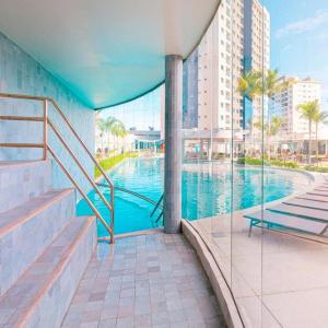 a view of a swimming pool from a building at Salinas Exclusive Resort in Salinópolis