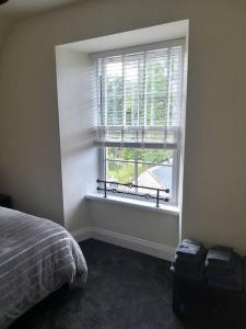 - une chambre avec un lit et une fenêtre dans l'établissement Kirkcudbright Holiday Apartments - Apartment F, à Kirkcudbright