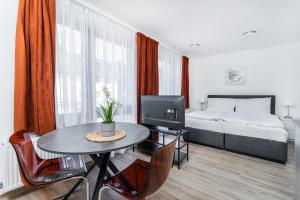 Voodi või voodid majutusasutuse Apartmán v Poděbradech toas