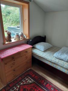 Postel nebo postele na pokoji v ubytování Villa med sjöutsikt