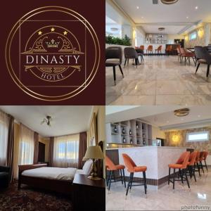a collage of three pictures of a hotel room at Dinasty Hotel 