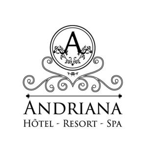 a vintage logo for a hotel resort spa at Andriana Resort & Spa in Nosy Be