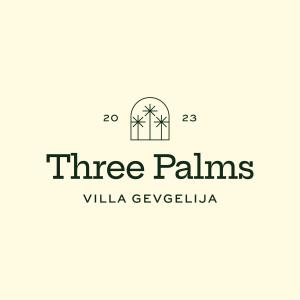 un logotipo para tres palmas villa gevola en Three Palms en Gevgelija