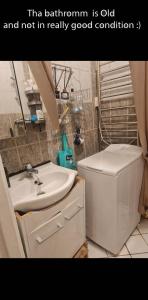bagno con lavandino e servizi igienici di Private room in to roomsapartment (Grunneløkka) a Oslo