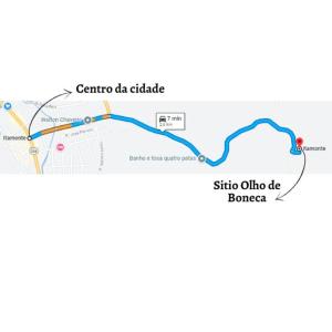 a map of the sino olivo de bonbons at Sítio Olho de Boneca in Itamonte