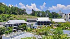 Vedere de sus a Kusatsu Onsen Kusatsu Hotel1913