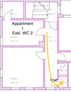 un diagramma schematico dell’attuazione dell’esperimento in uscita w di Bluestone Appartements - 23qm free and near parking a Blaustein