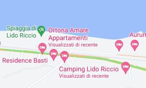 eine Karte der Lage des ipo in der Amazonazonazonazon in der Unterkunft OrtonaAmareAppartamenti in Ortona