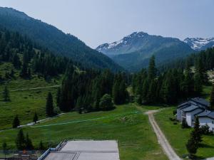 Siviez的住宿－洛斯阿布朗奇XII希維埃斯酒店，享有山谷和山脉及道路的景色