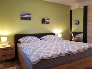 Postel nebo postele na pokoji v ubytování Ferienhaus Jerichow