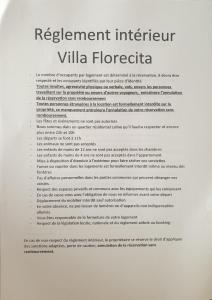 a piece of paper with the text retirement inferior villa floretera at Florecita petite maison in Labenne